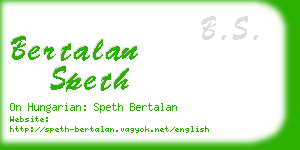 bertalan speth business card